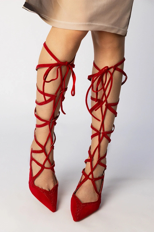 Merlin, sandalias rojas de tacón para...