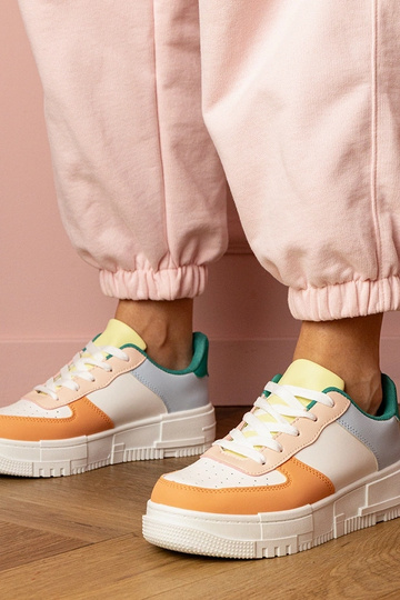 Zapatillas deportivas naranjas para mujer en plataforma Luneta