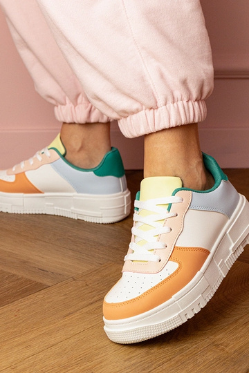 Zapatillas deportivas naranjas para mujer en plataforma Luneta 2