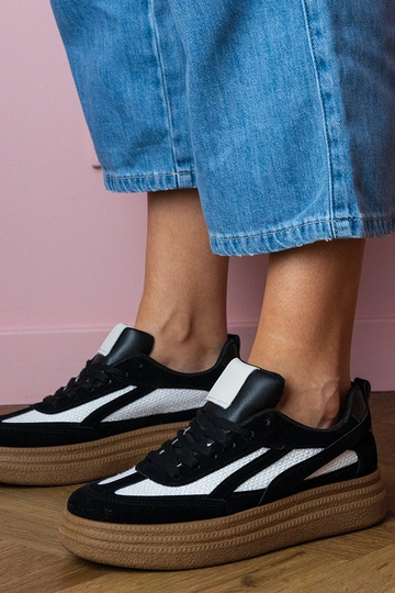 Kamela zapatillas deportivas de mujer negras con plataforma gruesa 2
