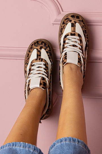 Kamela zapatillas deportivas de mujer con estampado animal y plataforma gruesa