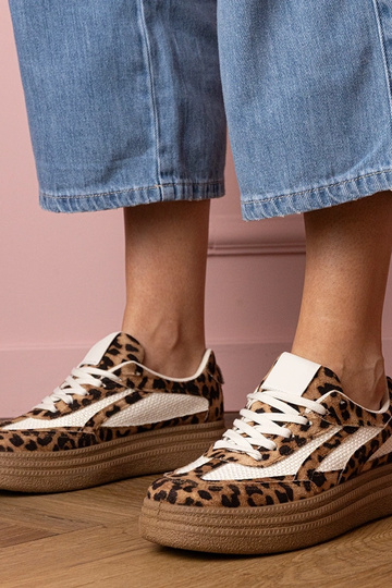 Kamela zapatillas deportivas de mujer con estampado animal y plataforma gruesa 2