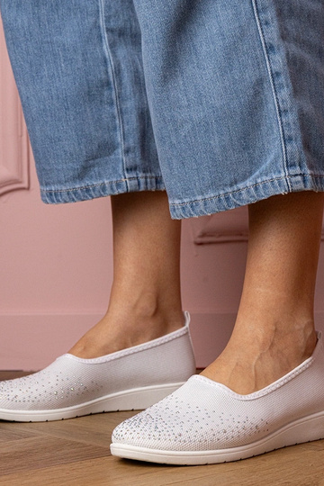 Sandalias deportivas blancas para mujer con cristales Luizet