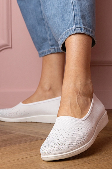 Sandalias deportivas blancas para mujer con cristales Luizet 2