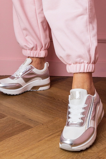 Zapatillas deportivas blancas con cristales y decoración brillante Garsi
