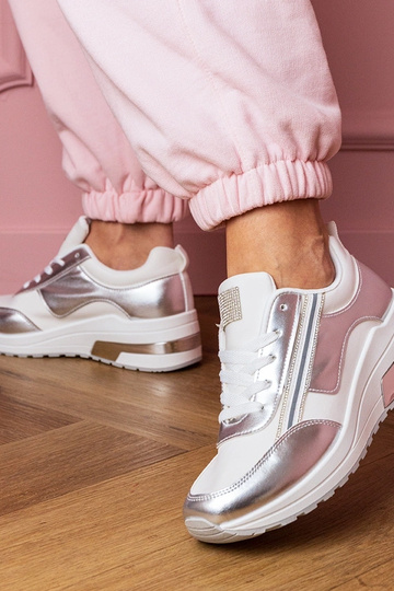 Zapatillas deportivas blancas con cristales y decoración brillante Garsi 2