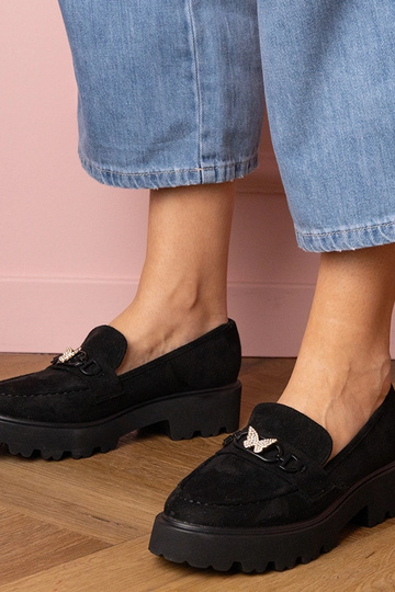 Mocasines negros para mujer...