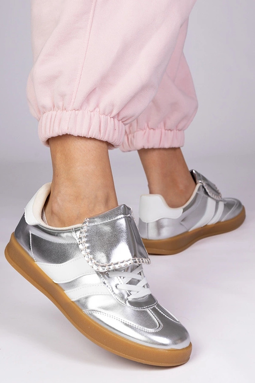 Zapatillas deportivas plateadas para...