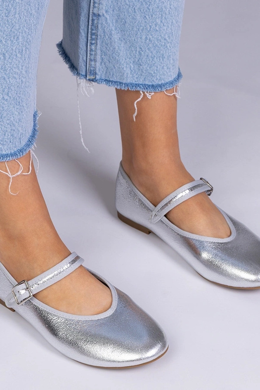 Bailarinas plateadas para mujer con...