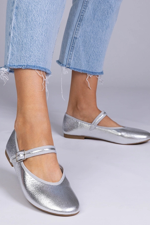 Bailarinas plateadas para mujer con...