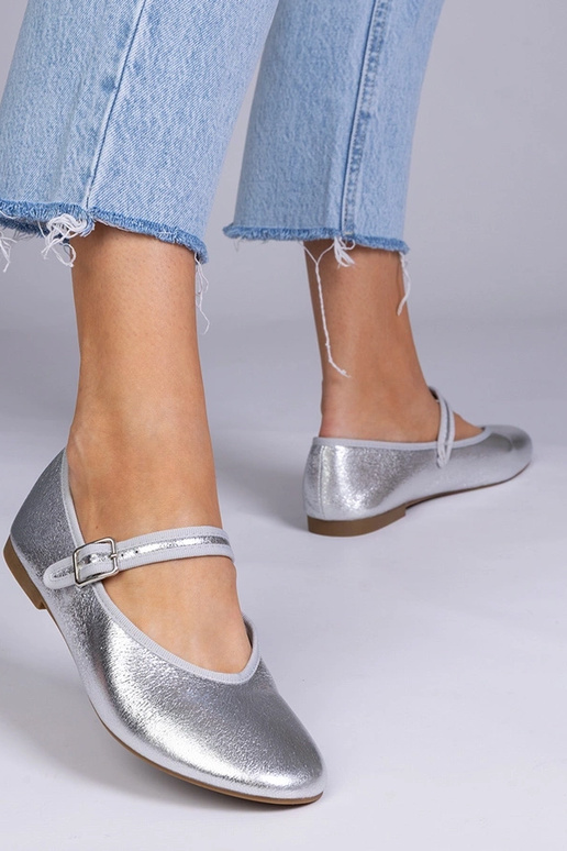 Bailarinas plateadas para mujer con...