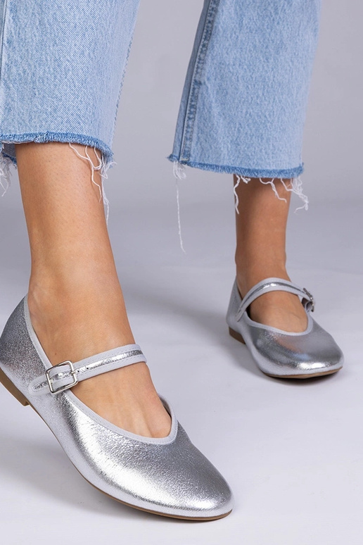 Bailarinas plateadas para mujer con...