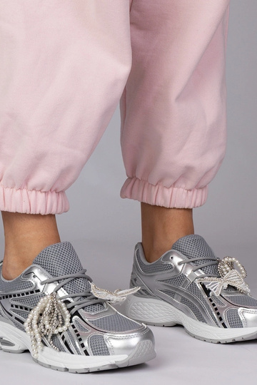 Zapatillas deportivas plateadas con adornos desmontables, "Lekrus"