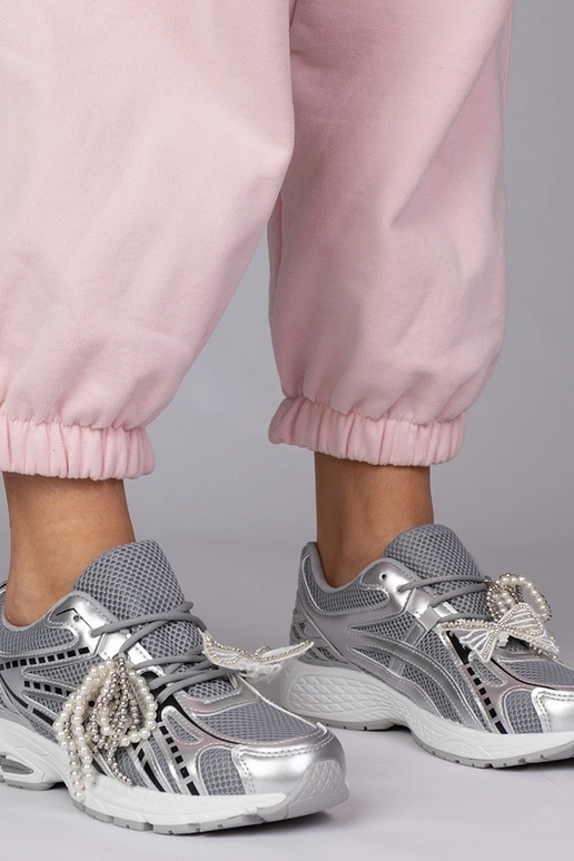 Zapatillas deportivas plateadas con...