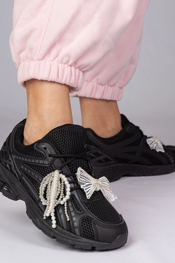 Zapatillas deportivas negras con adornos desmontables, "Lekrus" 2