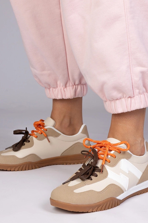 Zapatillas deportivas color arena con...