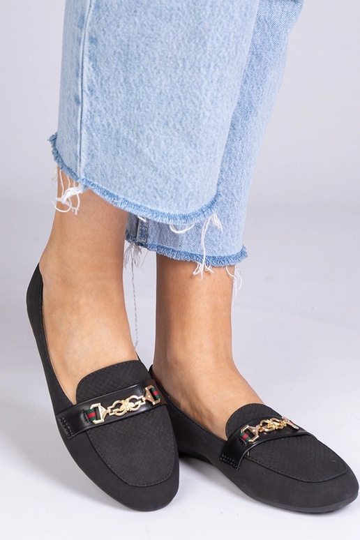 Mocasines negros de ante sintético... Mocasines negros de ante sintético...