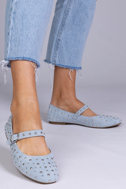 Bailarinas azules con remaches y...