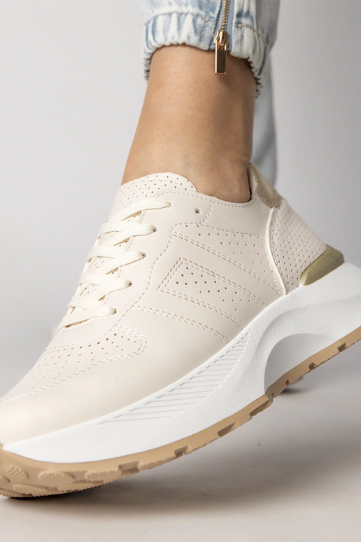 Zapatillas deportivas color arena con... Zapatillas deportivas color arena con...