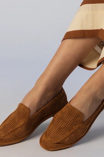 Mocasines negros de ante sintético con diseño calado, "Stanila" 2