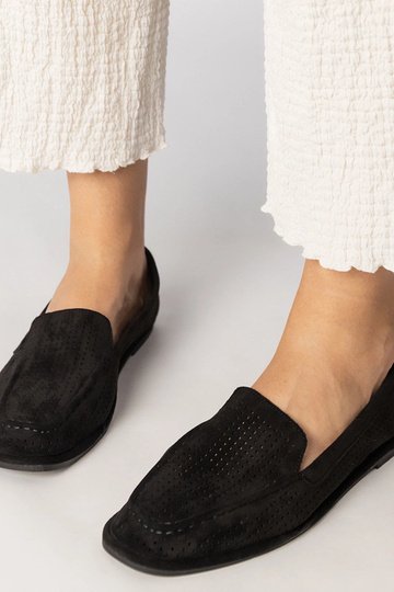 Mocasines calados negros de eco-piel, "Stanila" 2