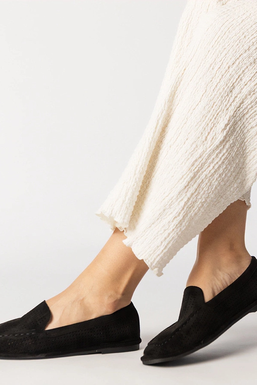 Mocasines calados negros de eco-piel,...