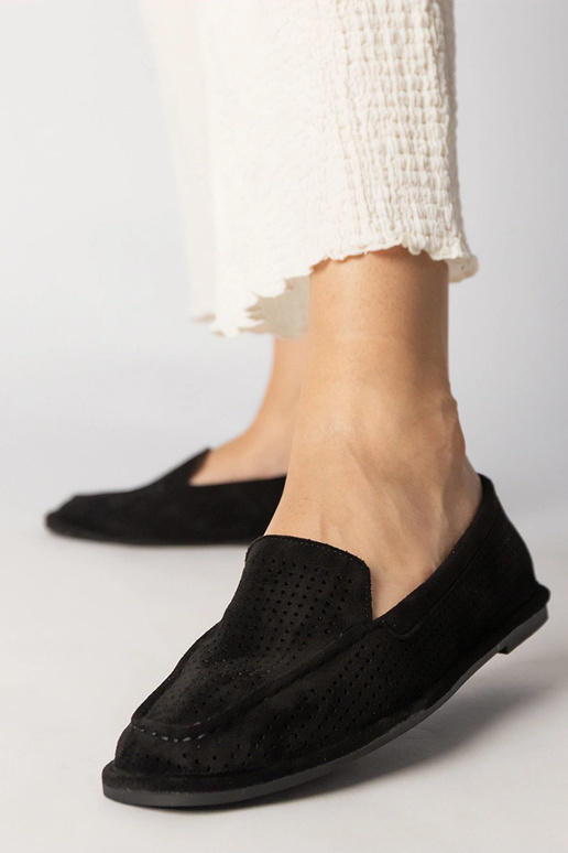 Mocasines calados negros de eco-piel,...