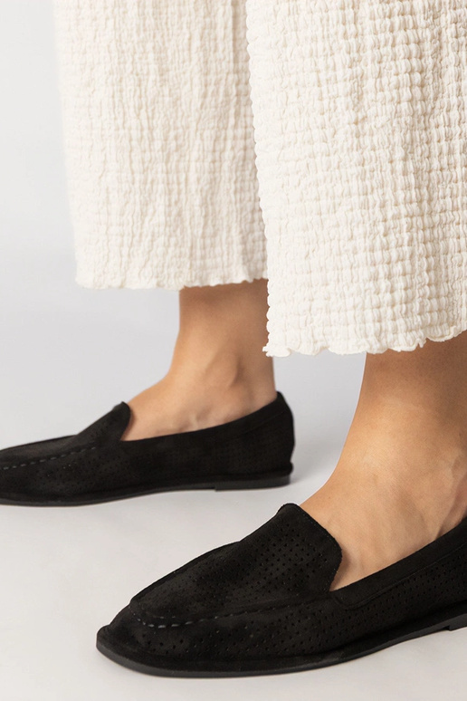Mocasines calados negros de eco-piel,...