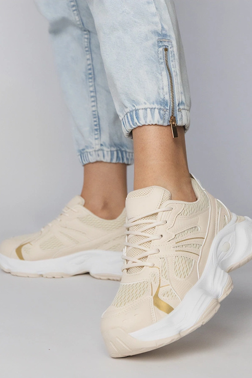 Zapatillas deportivas color arena con...