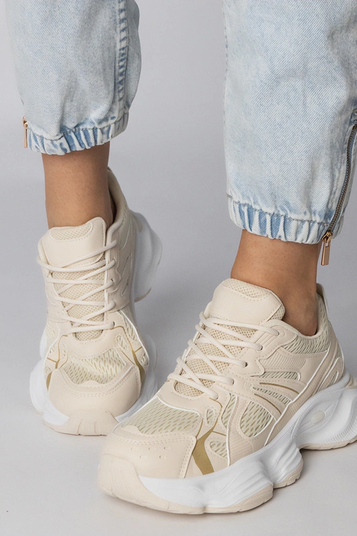 Zapatillas deportivas color arena con...