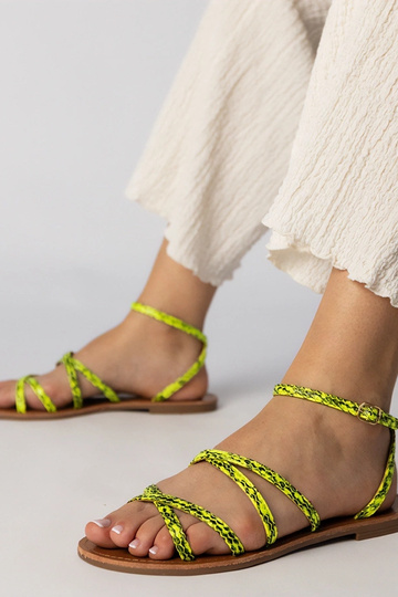 Sandalias amarillas de suela plana, "Kates" 2