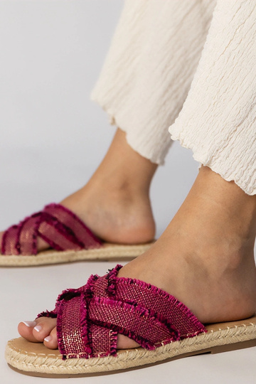 Zapatillas de esparto rosas, "Berunda"