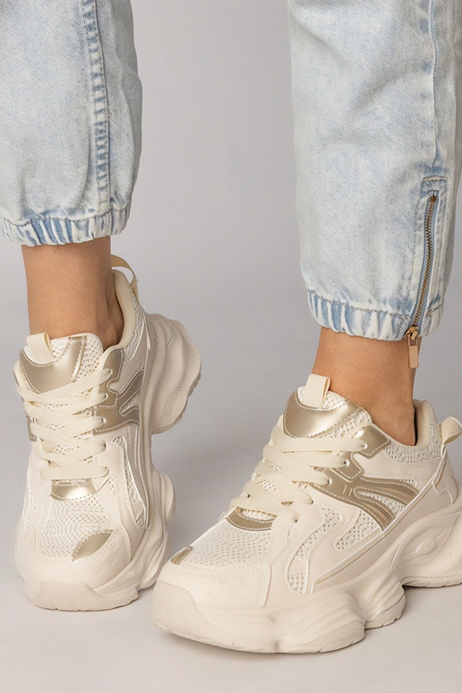 Zapatillas deportivas color arena con...