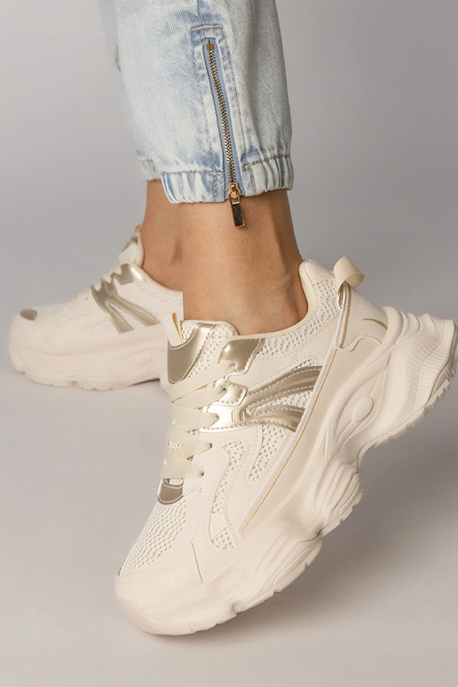 Zapatillas deportivas color arena con...