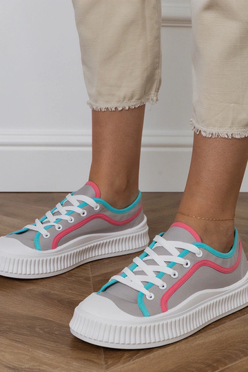 Zapatillas de mujer grises con plataforma, "Salis"