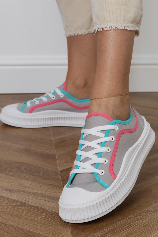 Zapatillas de mujer grises con... Zapatillas de mujer grises con...