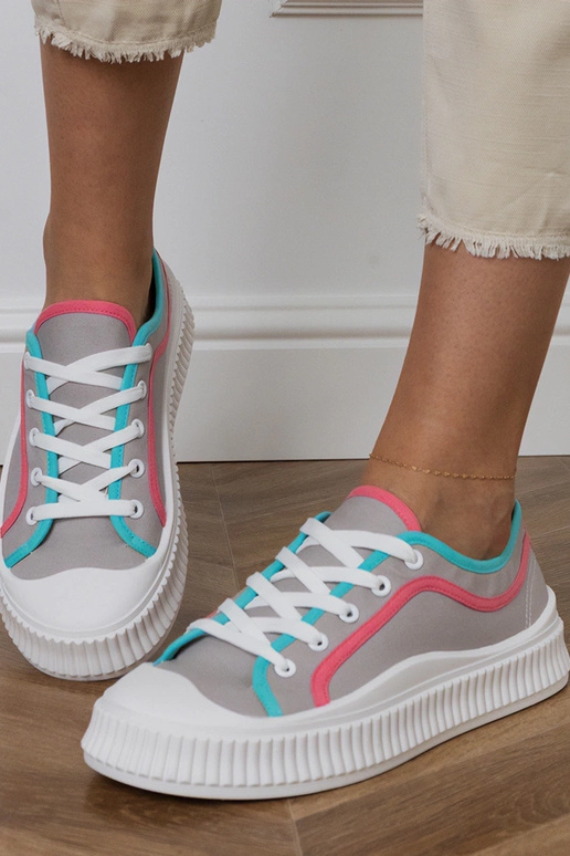 Zapatillas de mujer grises con... Zapatillas de mujer grises con...