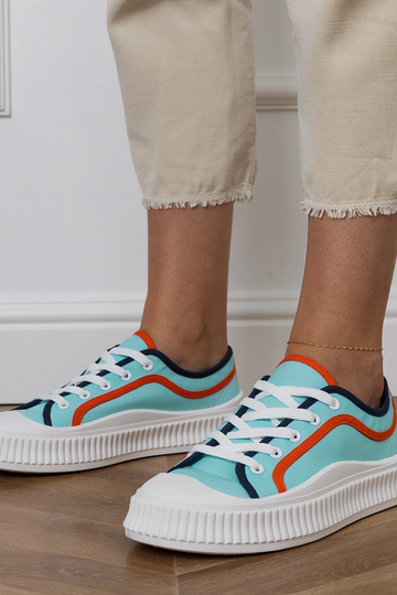 Zapatillas de mujer azules con plataforma, "Salis"