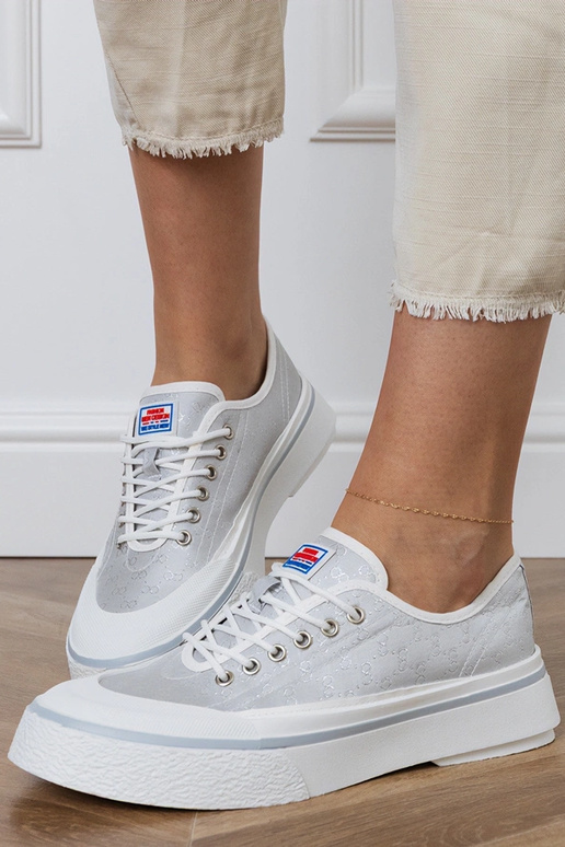 Zapatillas de mujer grises con... Zapatillas de mujer grises con...