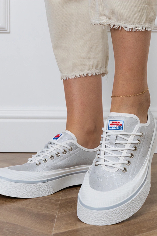 Zapatillas de mujer grises con... Zapatillas de mujer grises con...