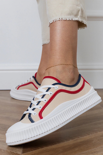Zapatillas de mujer color arena con plataforma, "Salis" 2
