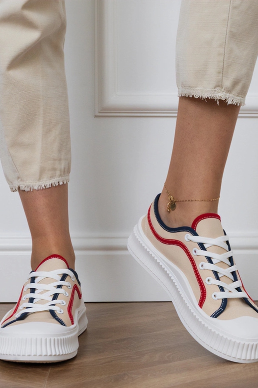 Zapatillas de mujer color arena con...