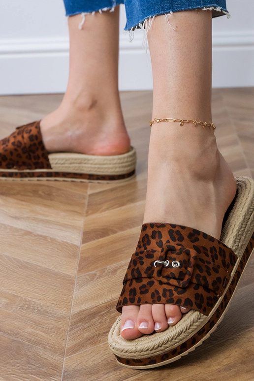 Lunda chanclas de leopardo con...