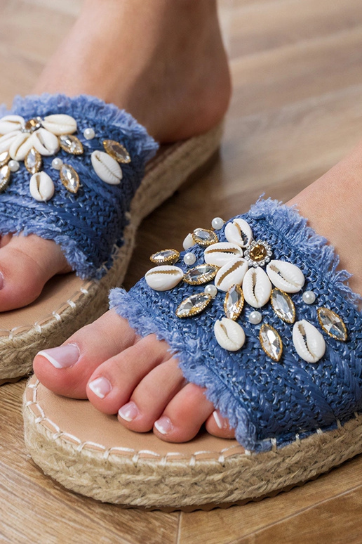 Espadrilles trenzadas azules con...