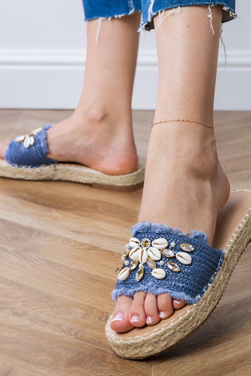 Espadrilles trenzadas azules con...