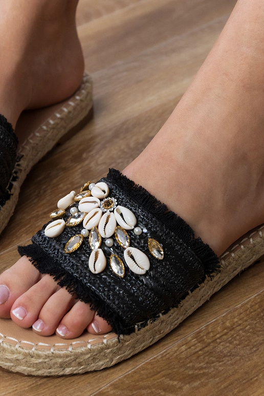 Zapatillas tipo espadrilla negras con...