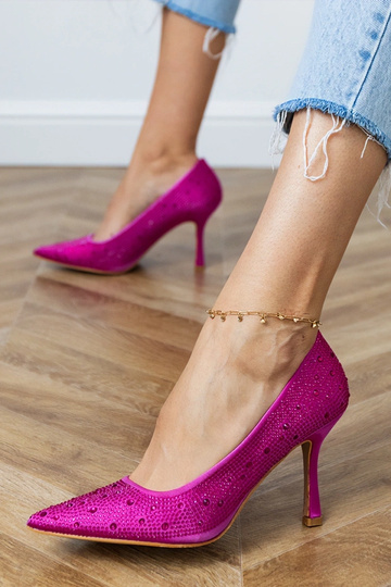 Sandalias de seda rosas con... 2