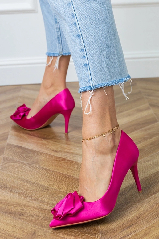 Sandalias rosas de seda con flor Klerita Sandalias rosas de seda con flor Klerita