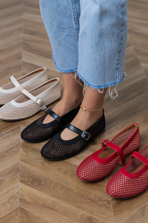 Bailarinas de red rojos con hebilla... Bailarinas de red rojos con hebilla...