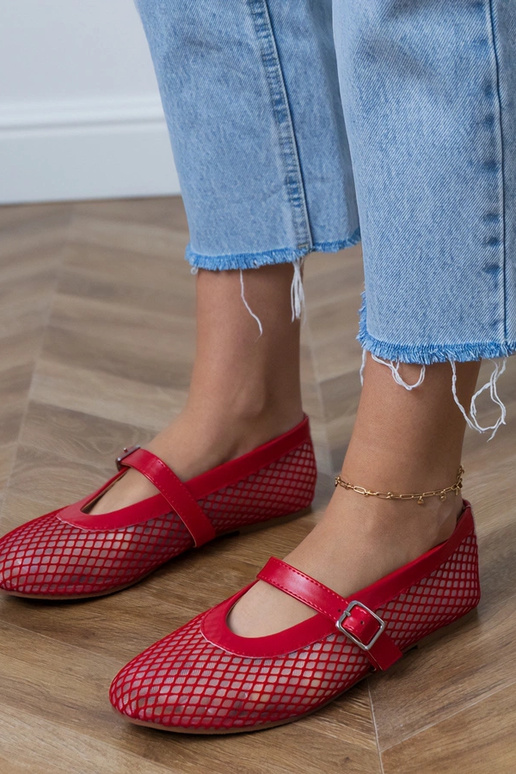Bailarinas de red rojos con hebilla... Bailarinas de red rojos con hebilla...